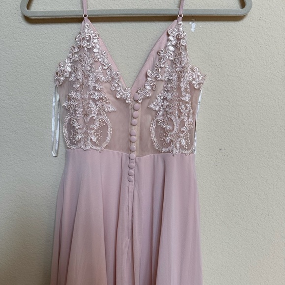 Lulu's Pink Spaghetti Strap Gown for Weddings - Picture 3 of 6